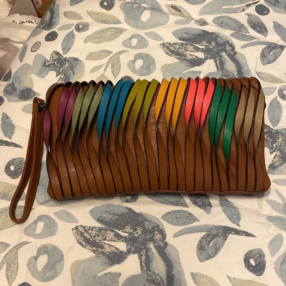 Mellow World "Rainbow" Twisted Front Convertible Clutch w/ 2 Straps